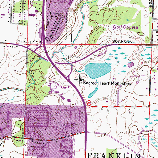 Topographic Map of Sacred Heart Monastery, WI