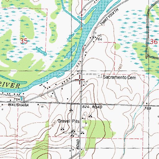 Topographic Map of Sacramento (historical), WI