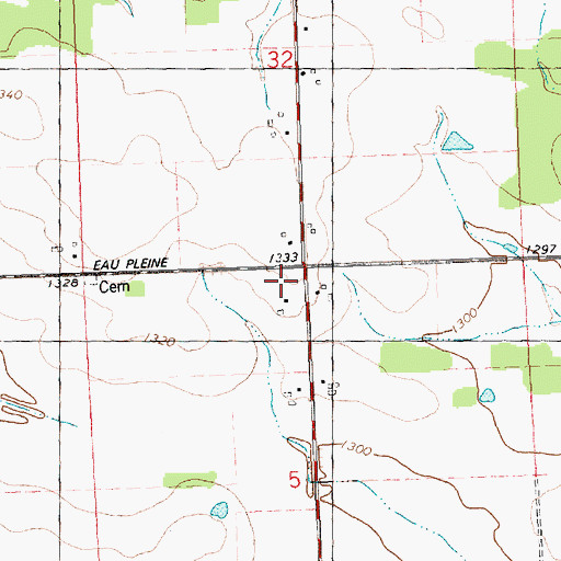 Topographic Map of Saint Adalbert Church, WI