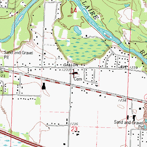 Topographic Map of Saint Agnes Catholic Church, WI