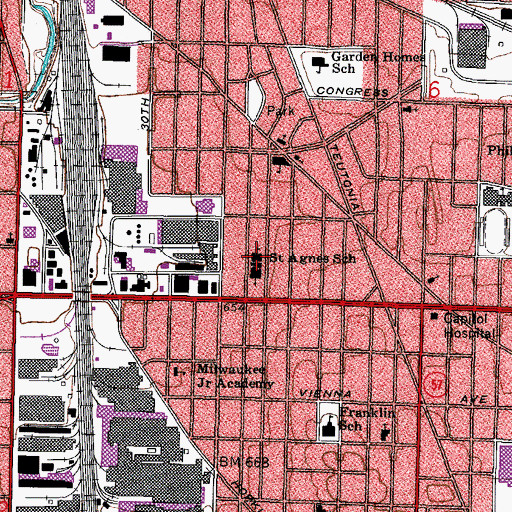 Topographic Map of Believers in Christ Christian School, WI