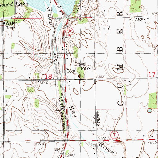 Topographic Map of Saint Anthony Church, WI