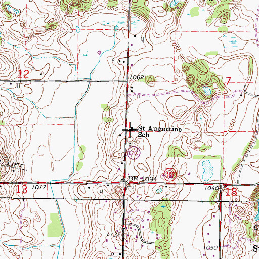 Topographic Map of Saint Augustine School, WI
