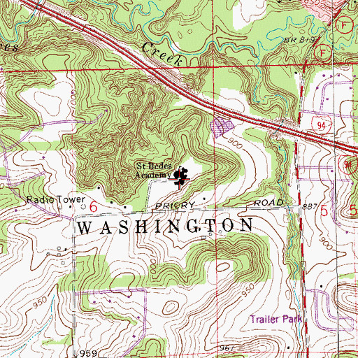 Topographic Map of Saint Bedes Academy, WI