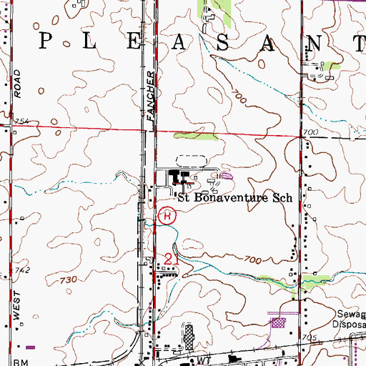 Topographic Map of Racine Correctional Institution School, WI