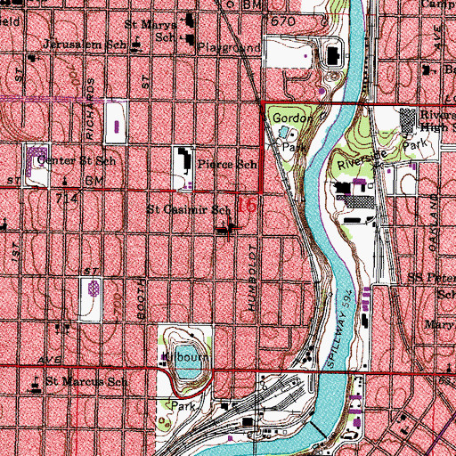 Topographic Map of Guadalupe Head Start School North, WI