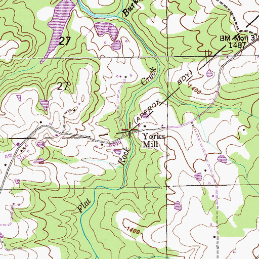 Topographic Map of Yorks Mill, AL