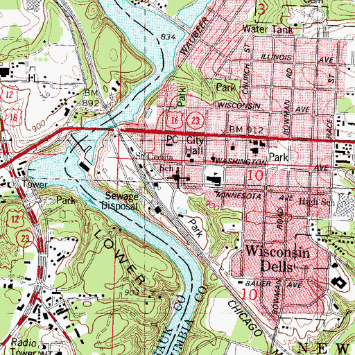 Topographic Map of Saint Cecilia School, WI