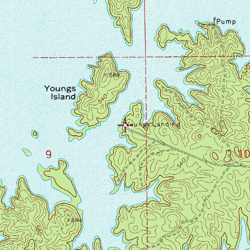 Topographic Map of Younds Landing, AL