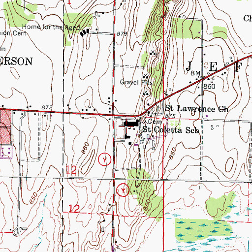 Topographic Map of Saint Coletta School, WI