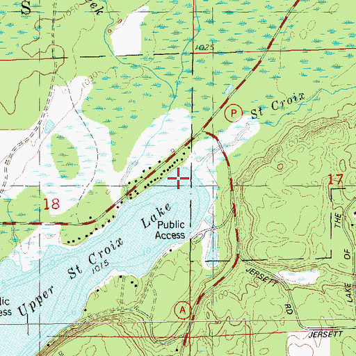 Topographic Map of Saint Croix Creek, WI