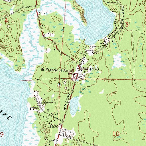 Topographic Map of Saint Francis of Assisi Church, WI