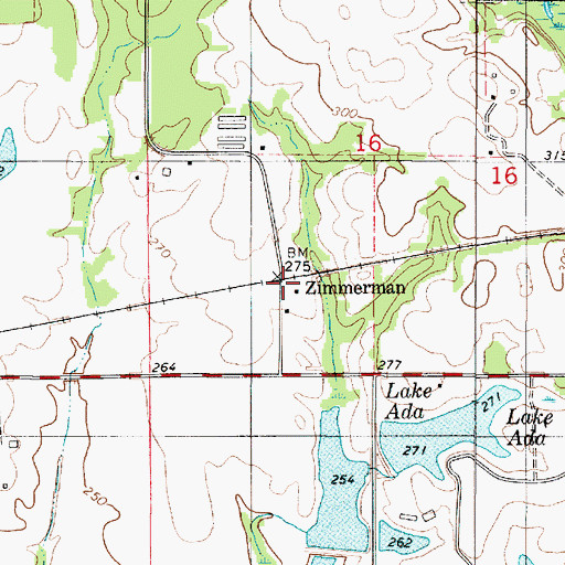 Topographic Map of Zimmerman, AL