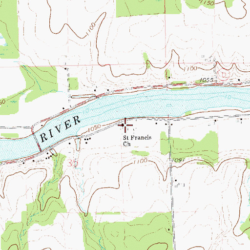 Topographic Map of Saint Francis Church, WI