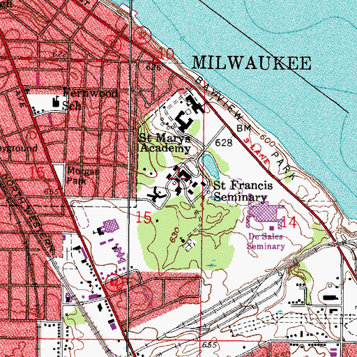 Topographic Map of Saint Francis Seminary, WI
