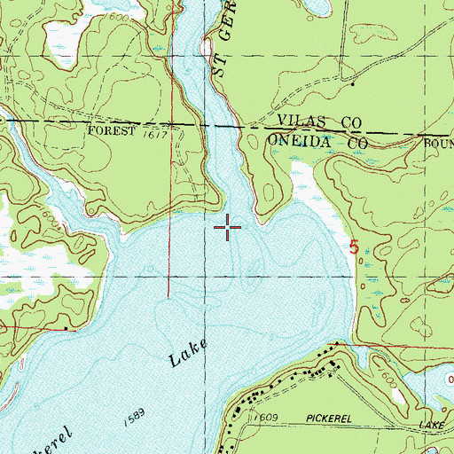 Topographic Map of Saint Germain River, WI