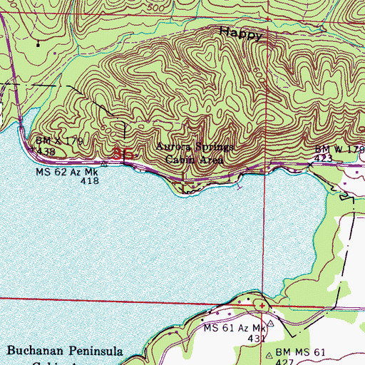 Topographic Map of Aurora Spring, AL