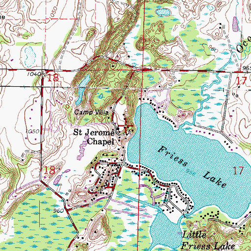 Topographic Map of Saint Jerome Chapel, WI