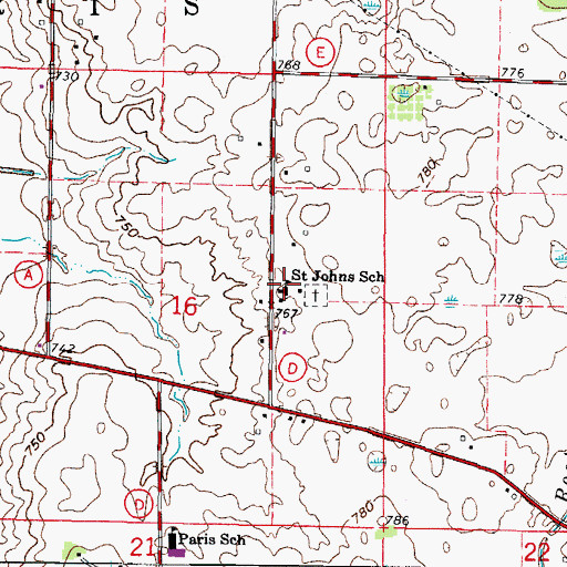 Topographic Map of Providence Catholic School, WI