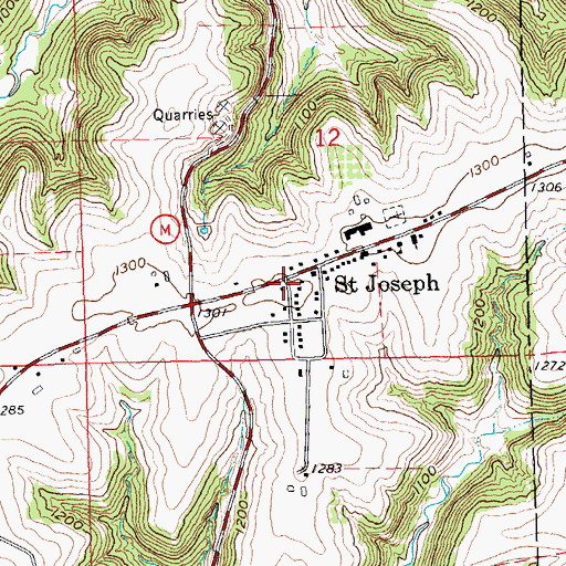 Topographic Map of Saint Joseph, WI