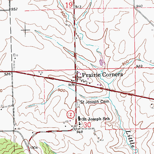 Topographic Map of Saint Joseph Cemetery, WI