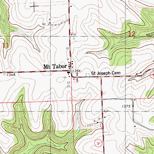 Topographic Map of Saint Joseph Cemetery, WI