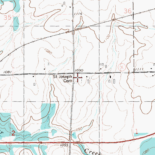 Topographic Map of Saint Joseph Cemetery, WI