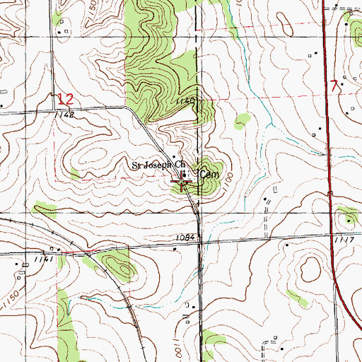 Topographic Map of Saint Joseph Church, WI