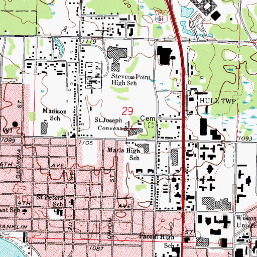 Topographic Map of Saint Joseph Convent, WI