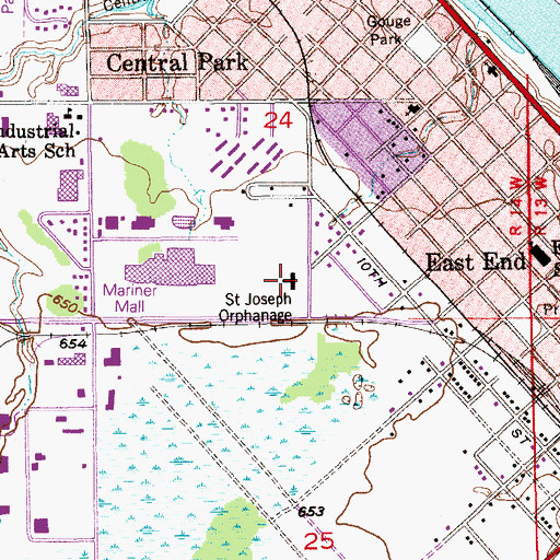 Topographic Map of Saint Joseph Orphanage, WI