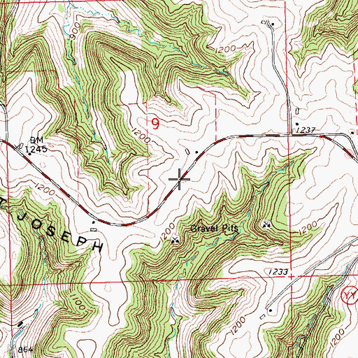 Topographic Map of Saint Joseph Ridge, WI