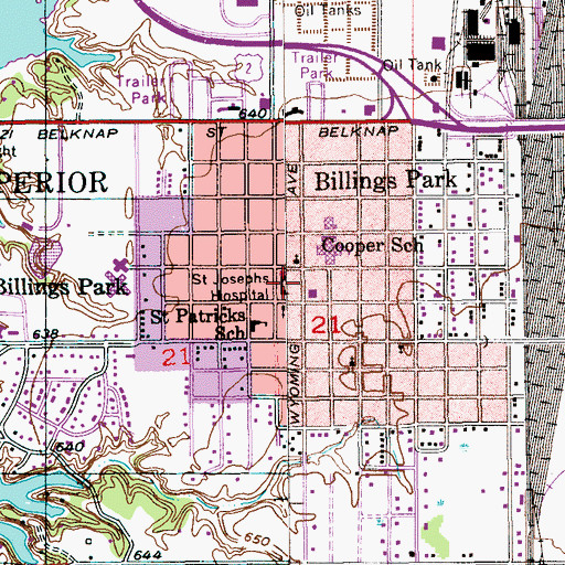 Topographic Map of Saint Josephs Hospital, WI