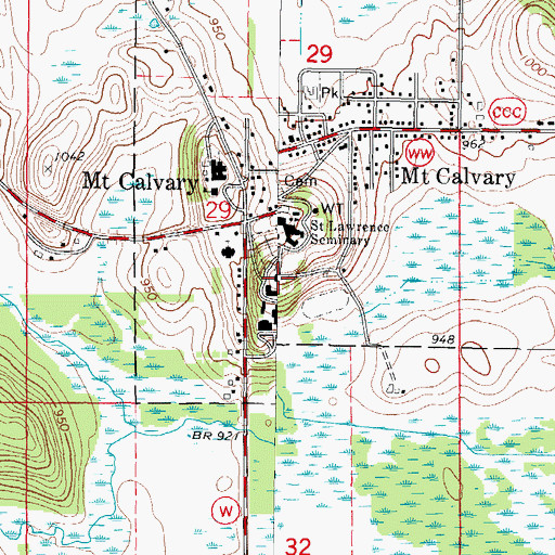 Topographic Map of Saint Lawrence Seminary High School, WI