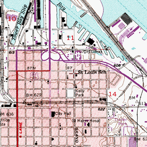 Topographic Map of Saint Louis Catholic School, WI