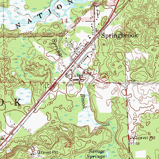Topographic Map of Saint Lukes Cemetery, WI