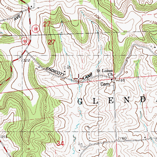 Topographic Map of Saint Lukes Church, WI