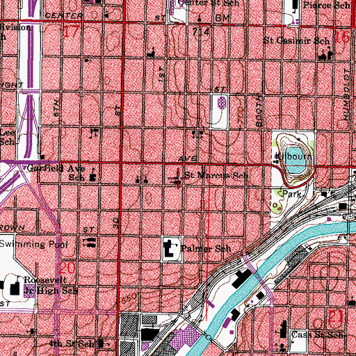Topographic Map of Saint Marcus Lutheran School, WI
