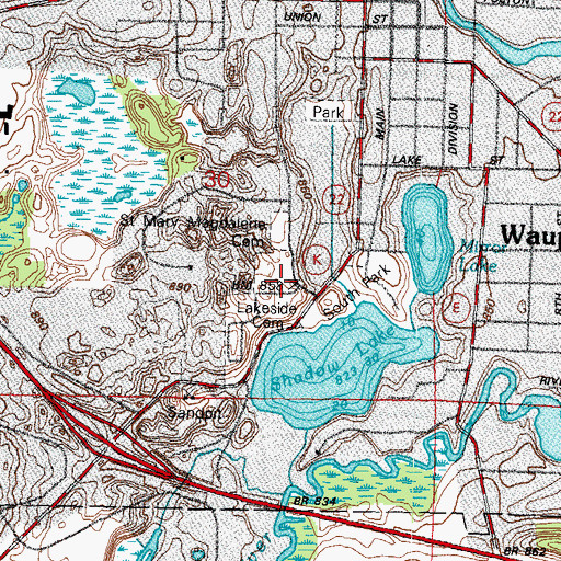 Topographic Map of Saint Mary Magdalene Cemetery, WI