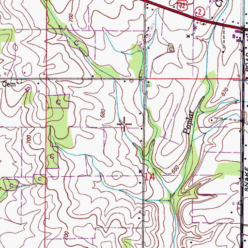Topographic Map of Cave Spring, AL