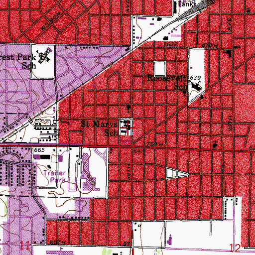 Topographic Map of All Saints Catholic School - South Campus, WI