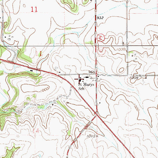 Topographic Map of Saint Marys School, WI