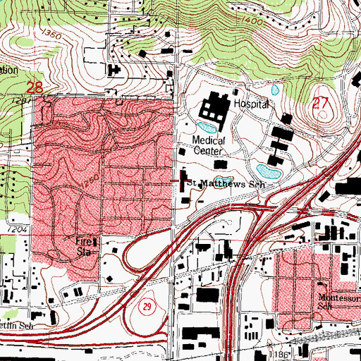 Topographic Map of Newman Catholic Middle School at Saint Matthew, WI