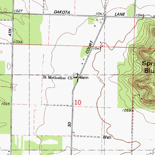 Topographic Map of Saint Methodius Church, WI