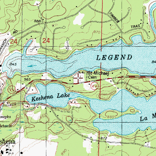 Topographic Map of Saint Michael Cemetery, WI