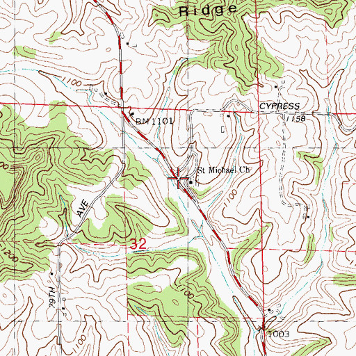 Topographic Map of Saint Michael Church, WI