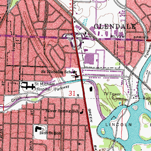 Topographic Map of Eastbrook Academy, WI