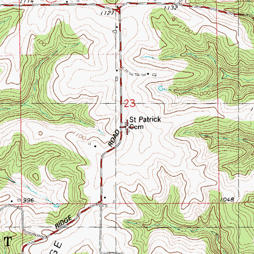 Topographic Map of Saint Patrick Cemetery, WI