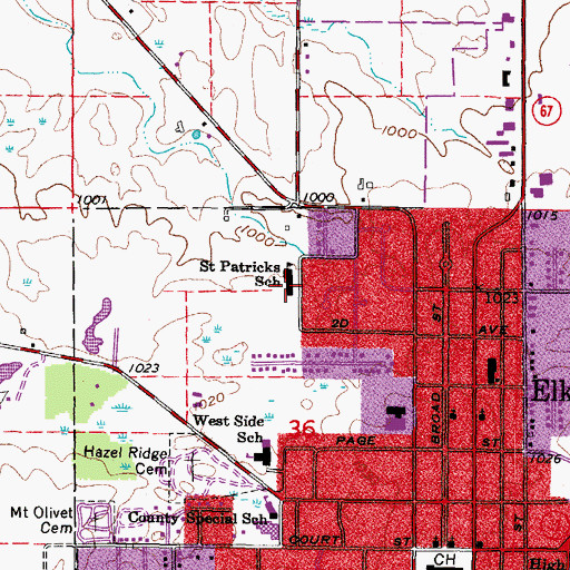 Topographic Map of Saint Patrick Parish School, WI