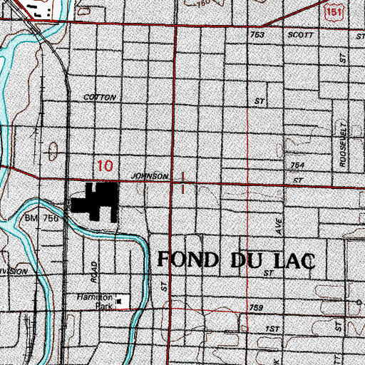 Topographic Map of Trinity Baptist School, WI