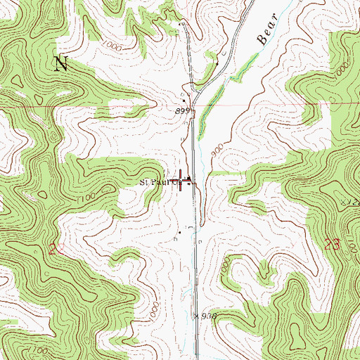 Topographic Map of Saint Paul Church, WI